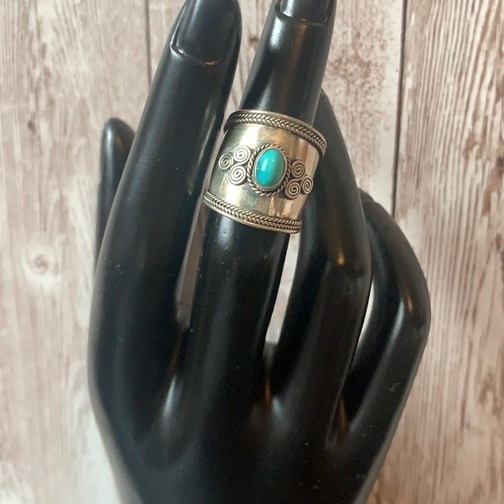 𝅺turquoise 925 Silver Treliske Ring